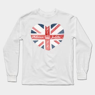 Platinum Jubilee 2022 British flag heart Long Sleeve T-Shirt